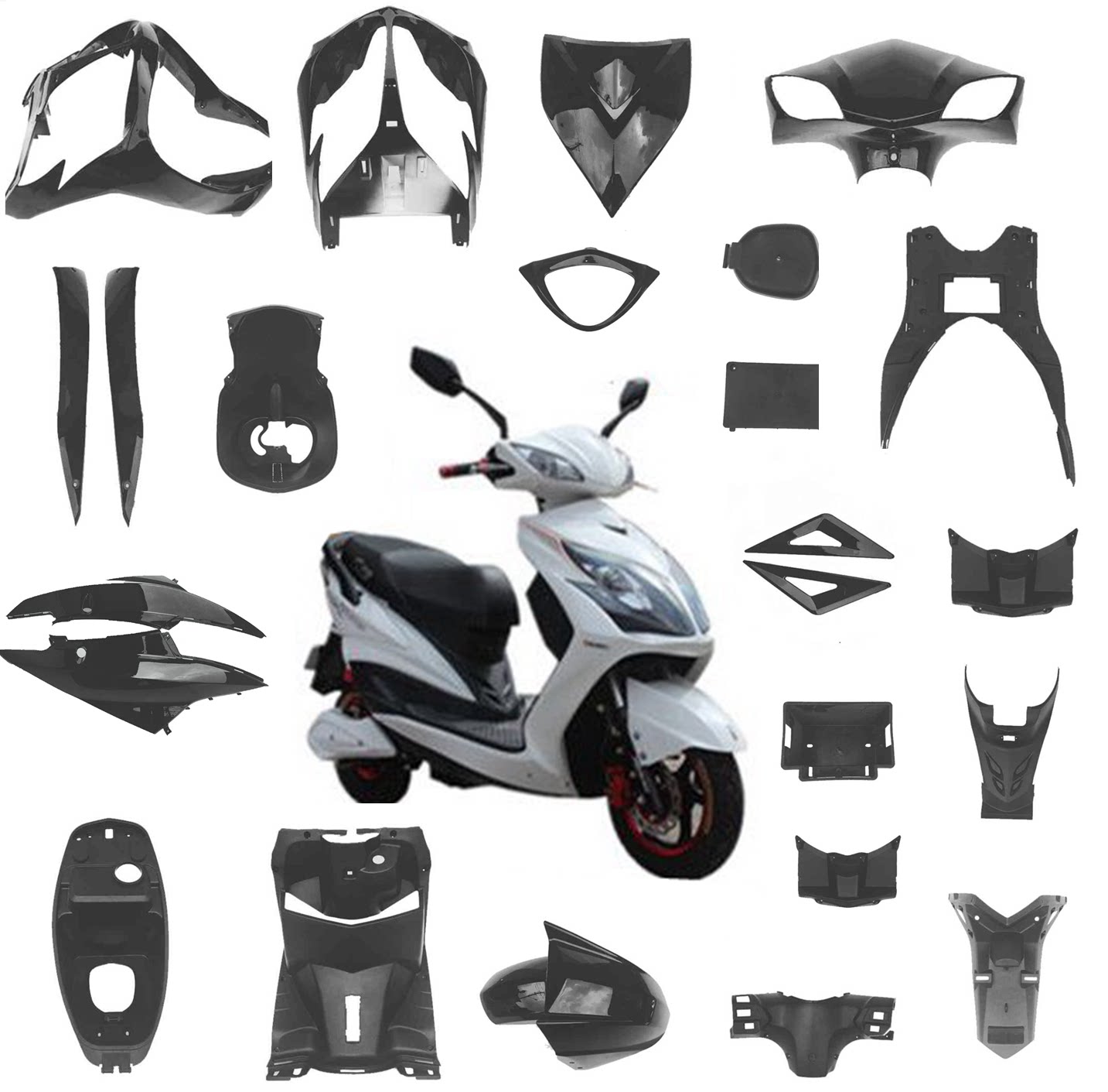 一折摩托车零件_摩托车电瓶电动车雷霆王全套外壳配件烤漆件大盛火箭