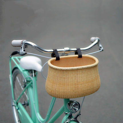 verna布车筐手提袋黑色防水帆布电动可折叠车筐自行车带盖子篮篓_7折