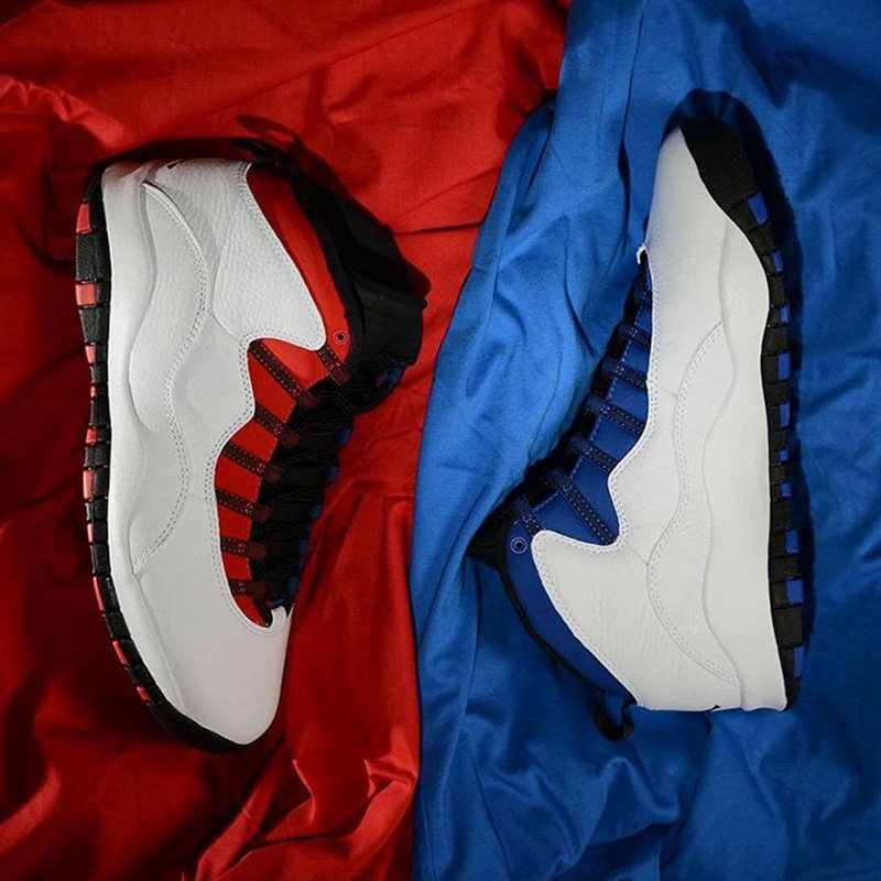 鸳鸯鞋女 运动鞋_购air jordan 10 维斯布鲁克红蓝鸳鸯gs运动女鞋亲子