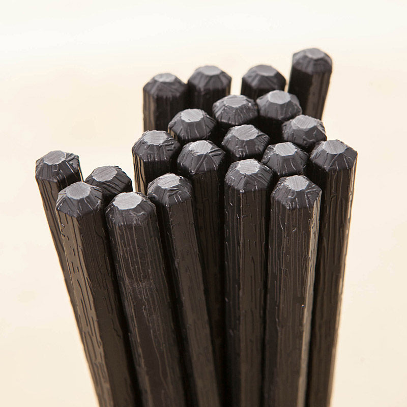 高档酒店家用日式树皮纹进口高分子材料玻璃纤维金属合金筷子10双 - 3