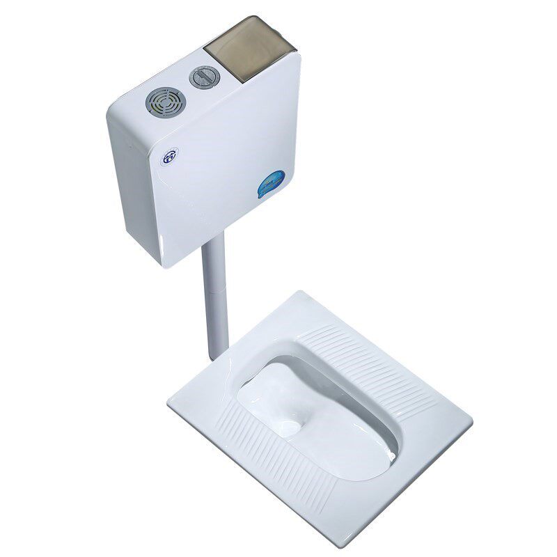 家用蹲便器水箱整套 大便器套装 便池卫生间厕盆陶瓷蹲坑超薄