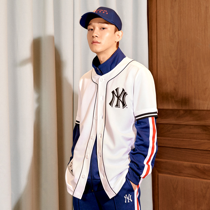 韩国正品mlb代购直邮 18夏季exo同款夹克衫 休闲短袖棒球服外套