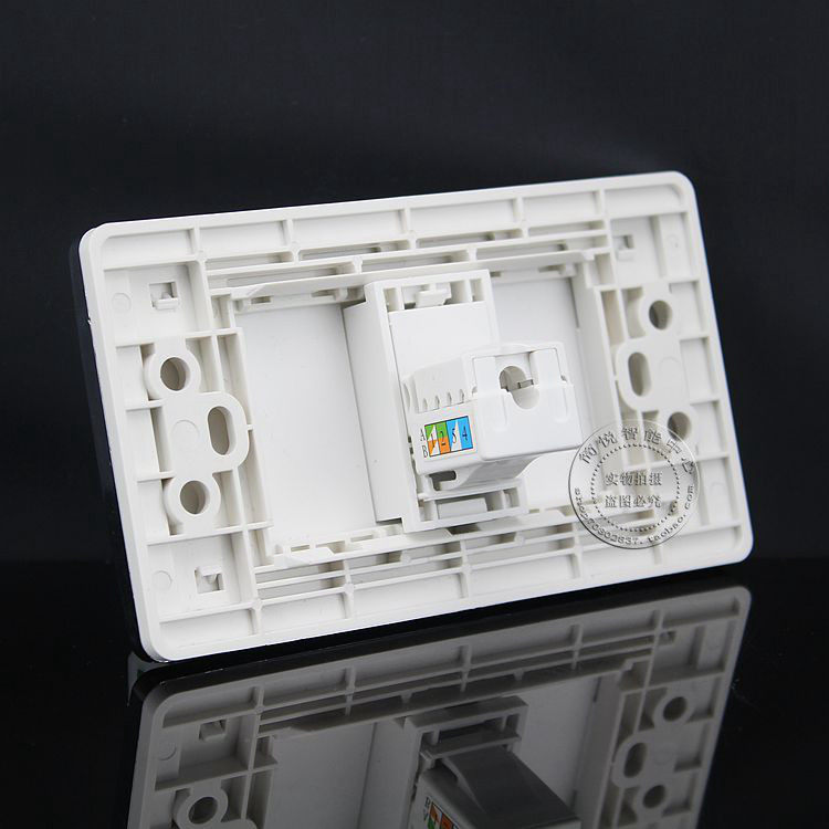 一折网线接口插座_120型一位电脑插座面板 rj45网络接口墙插面板 八芯