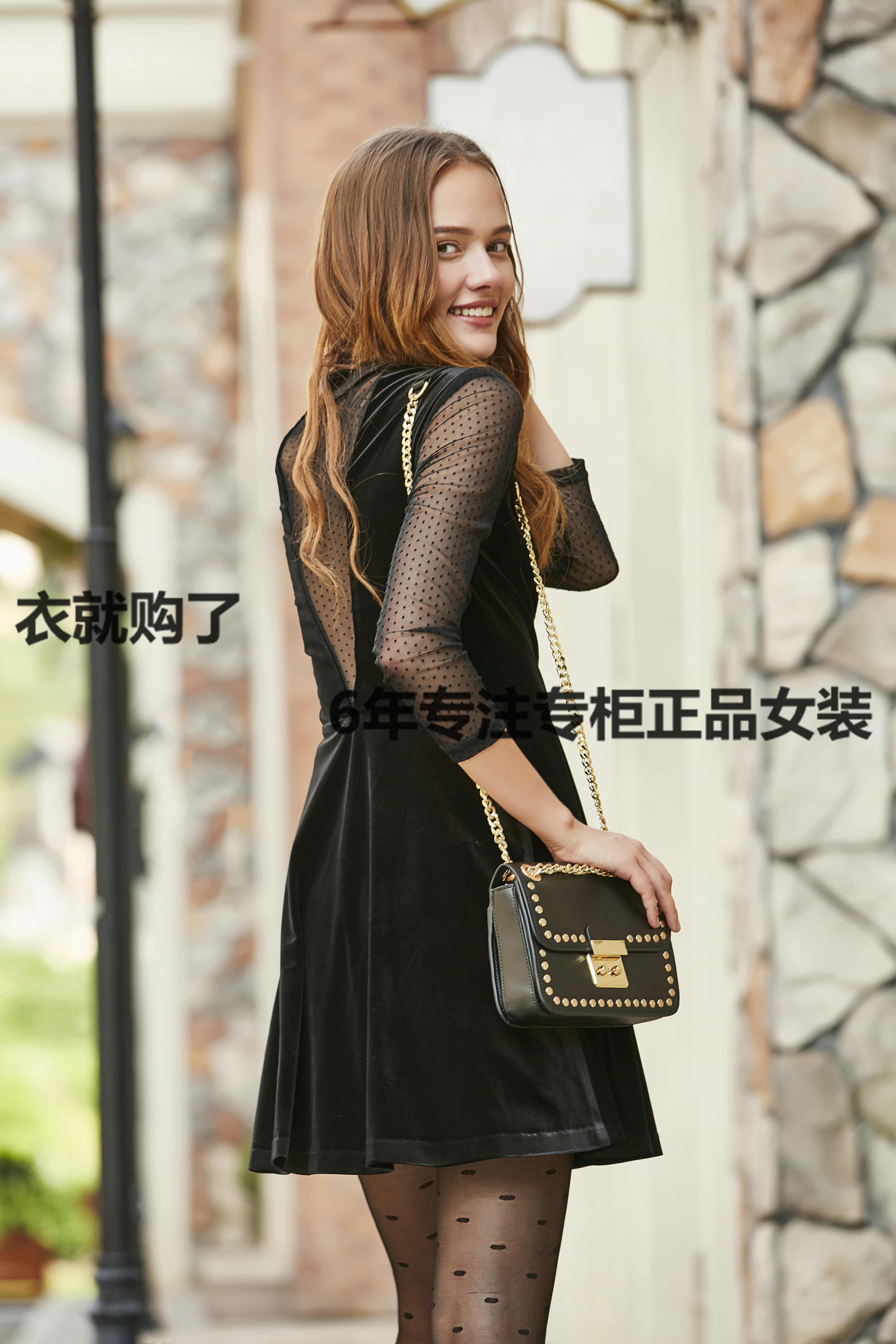 ctc香缇卡台湾品牌2017秋冬女新专柜正品代购洋装连衣裙 23086e