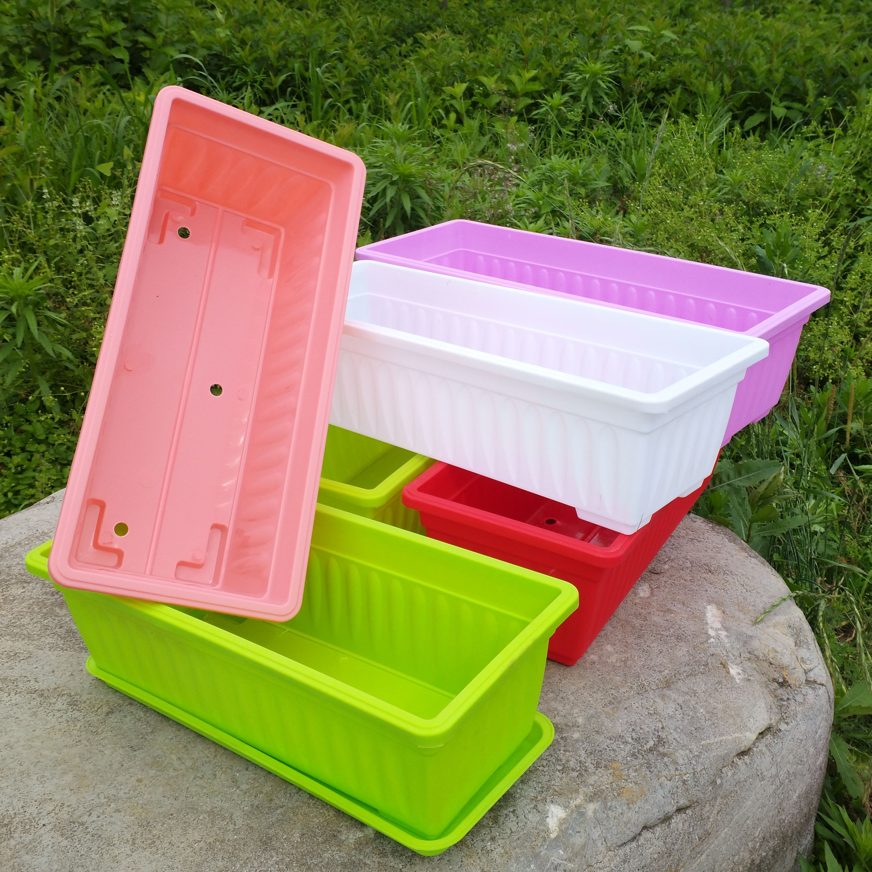 树脂花盆长方形_阳台庭院长方形菜盆 pp树脂长条塑料花盆 室内外绿植