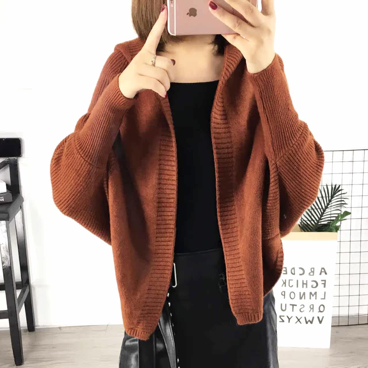 蝙蝠衫女2017秋装新款 短款