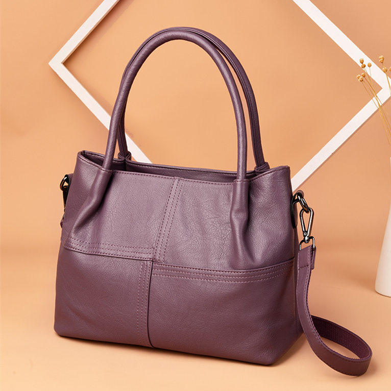 斜挎包女大包 软皮_皮包中年女包妈妈包单肩包软皮中老年人妇女士百搭