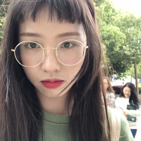 复古轻网红ins素颜女圆形镜框防蓝光防辐射平光眼镜可配近视男潮