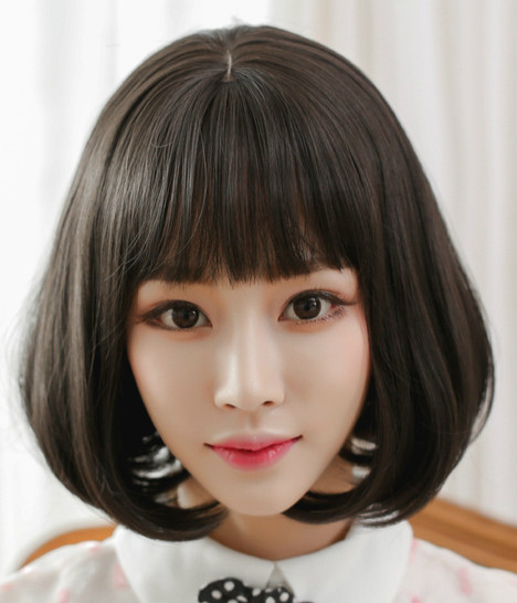 可爱型假发女生平刘海短发空气薄刘海内扣bobo头黑色棕色发型优惠券