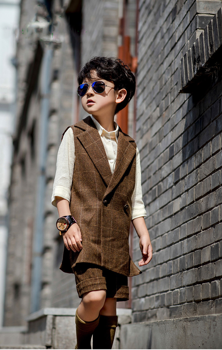 儿童服装男 秋冬装_3-4岁宝宝英伦风影楼写真照影楼拍照男童春秋冬装