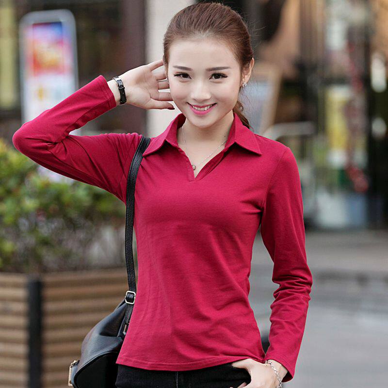 黑色纯棉t恤女长袖