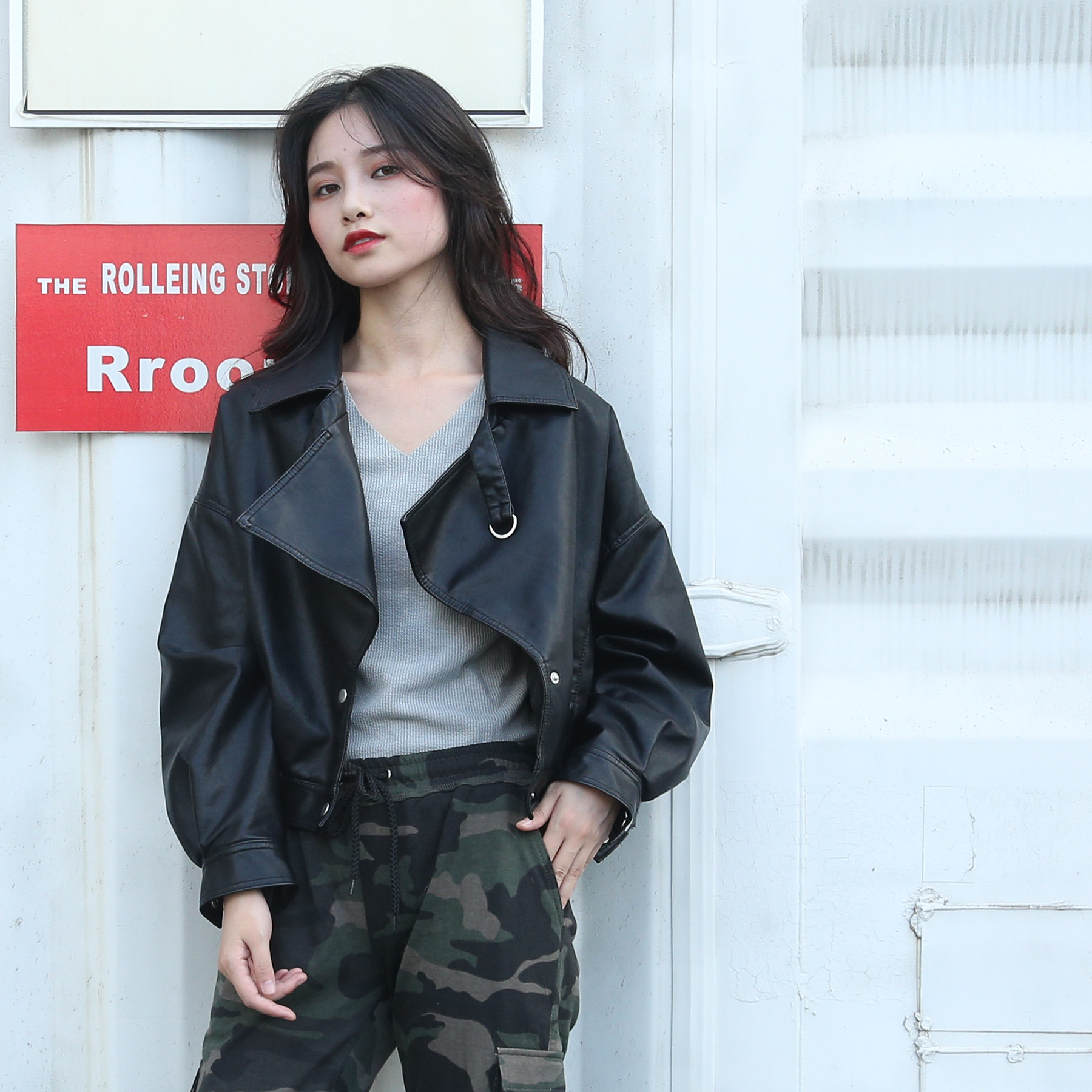 秋冬款百搭机车pu皮衣外套高腰夹克短款女上衣优惠券
