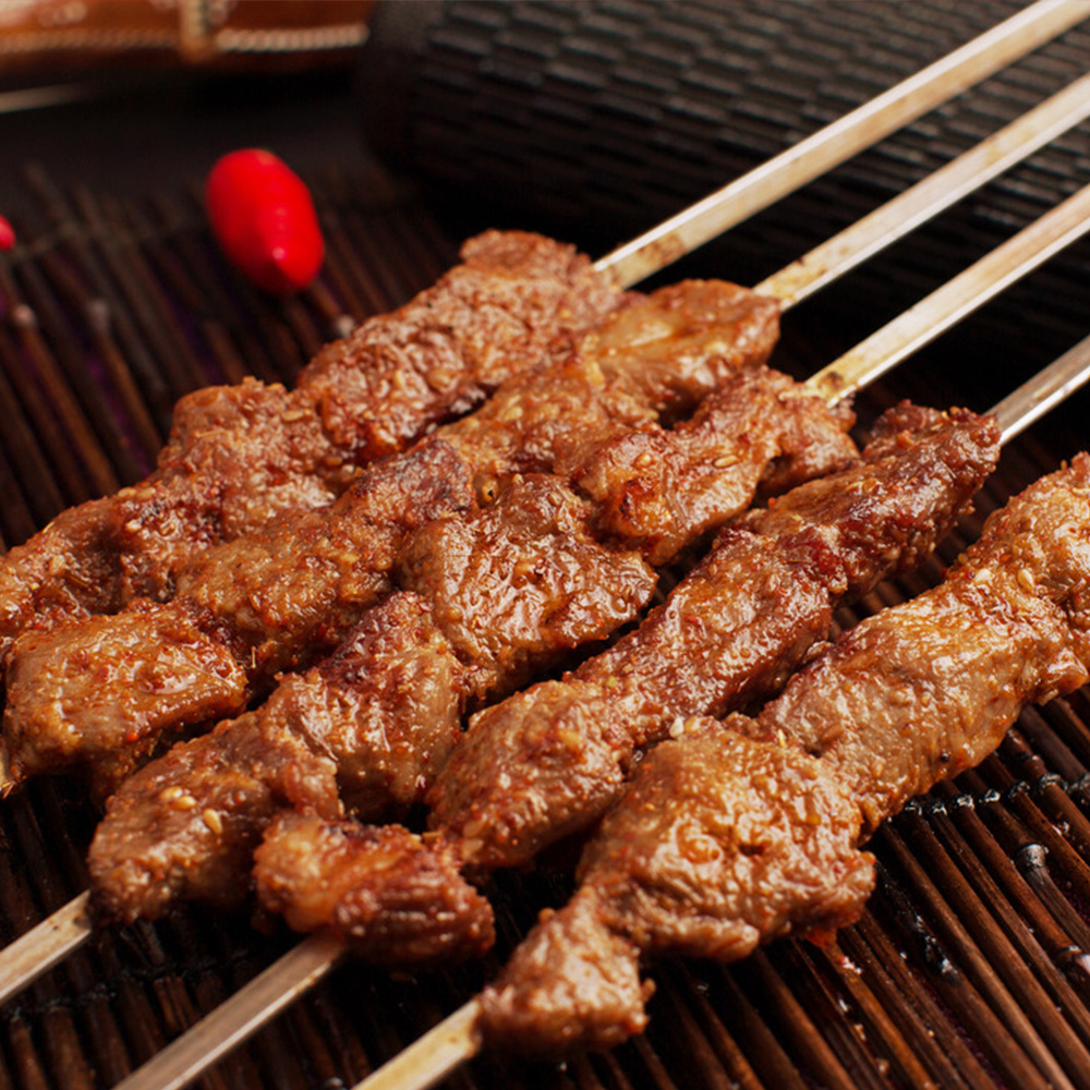 内蒙草饲新鲜牛肉 烧烤牛肉串 半成品烧烤食材 10串送