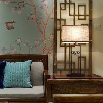 中国风禅意台灯 现代中式客厅书房民宿酒店会所新中式卧室床头灯_双氙