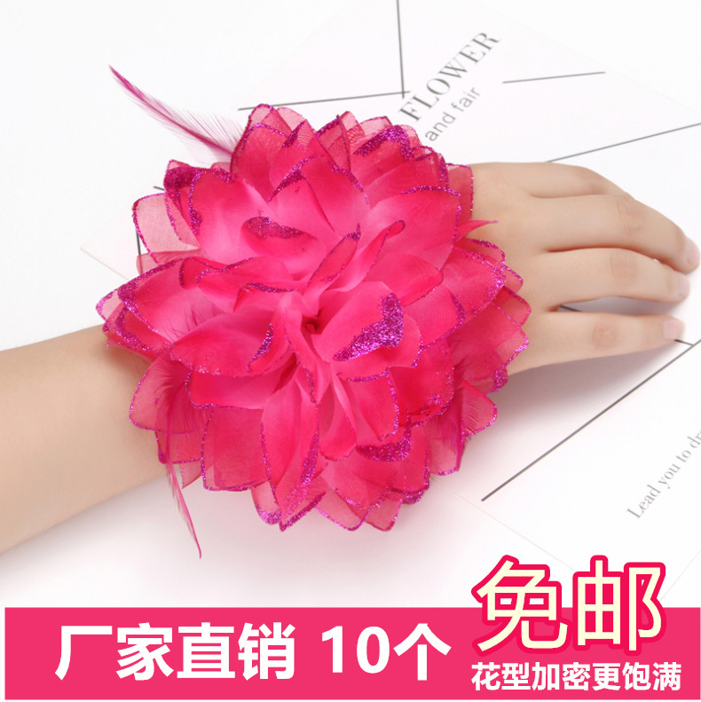 手花_幼儿园手花儿童跳舞蹈表演出手腕花手环广场舞头花胸花头饰道具