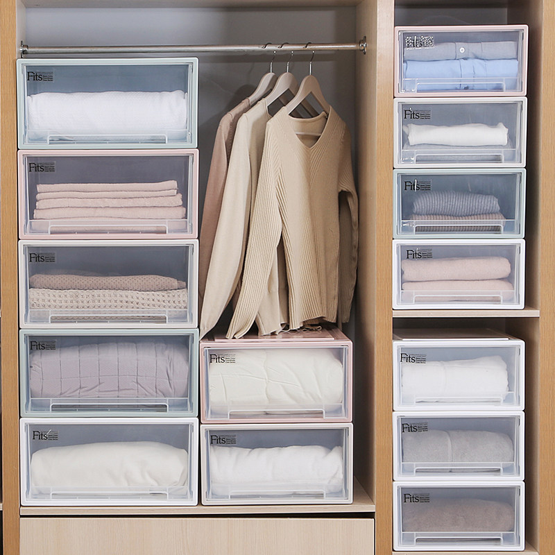 抽屉式收纳箱塑料衣柜收纳盒整理箱特大衣服储物箱透明收纳整理柜