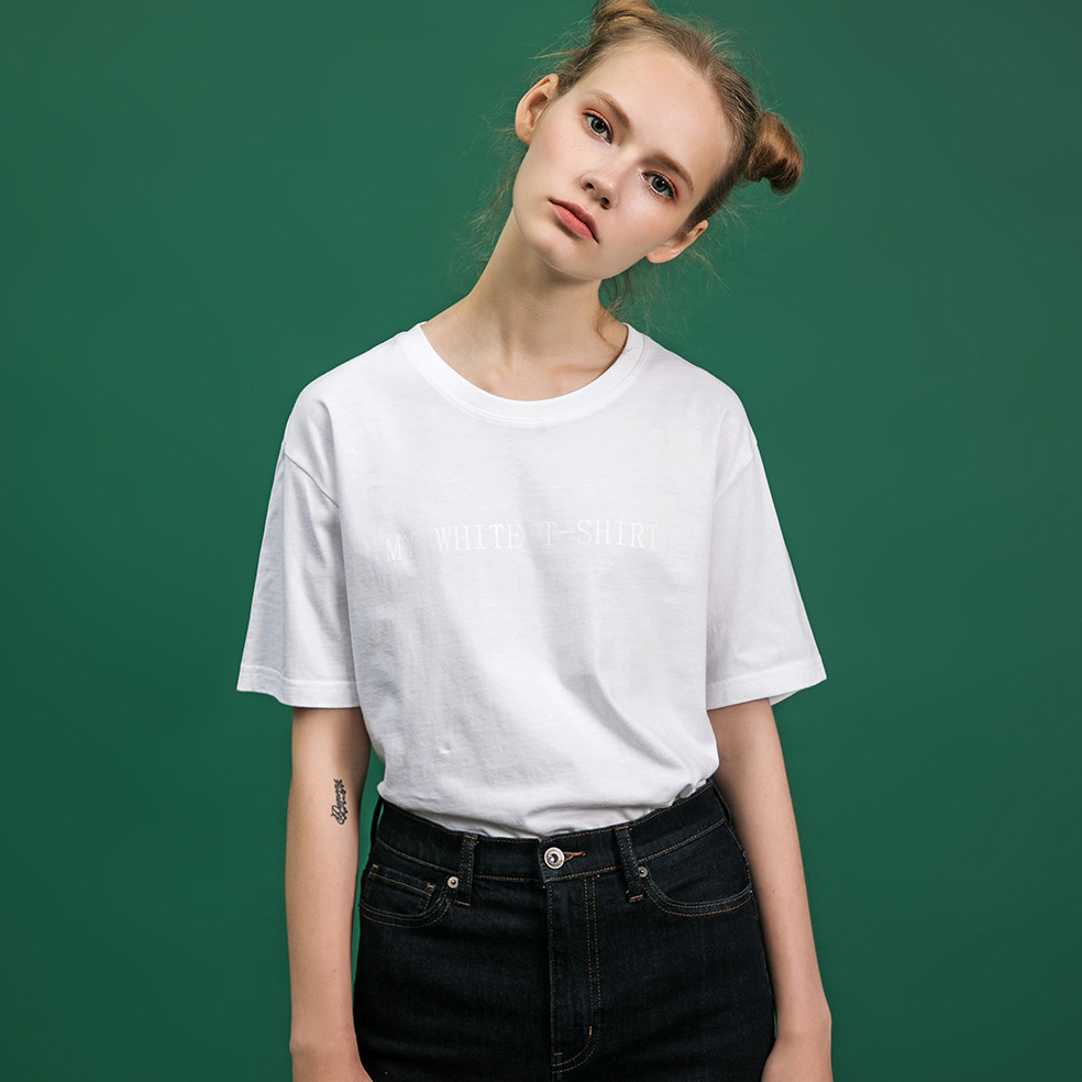 prodbldg独立设计我的白t恤黑t恤原创t恤女短袖宽松白色纯棉t恤