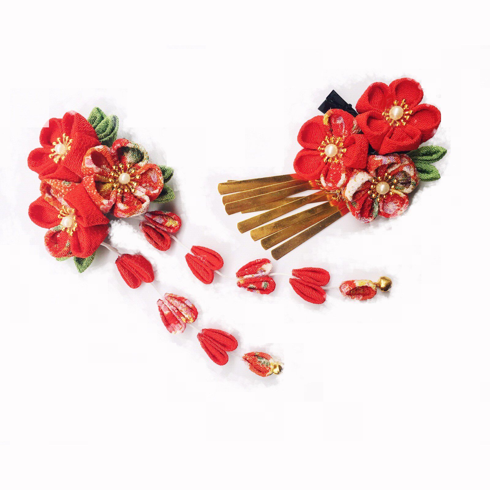 【芍药】日系和风绉布发饰发夹 和服汉服写真