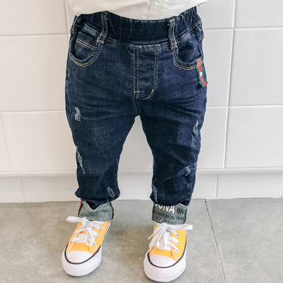 宝宝裤子男童牛仔裤小童秋装儿童春秋男宝宝长裤韩版1-3岁2456潮