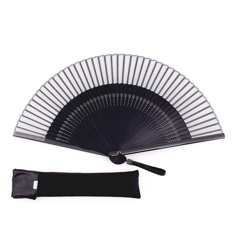 日本新京清堂折扇日用扇真丝扇面日式男折叠扇夏季新款带扇袋包邮