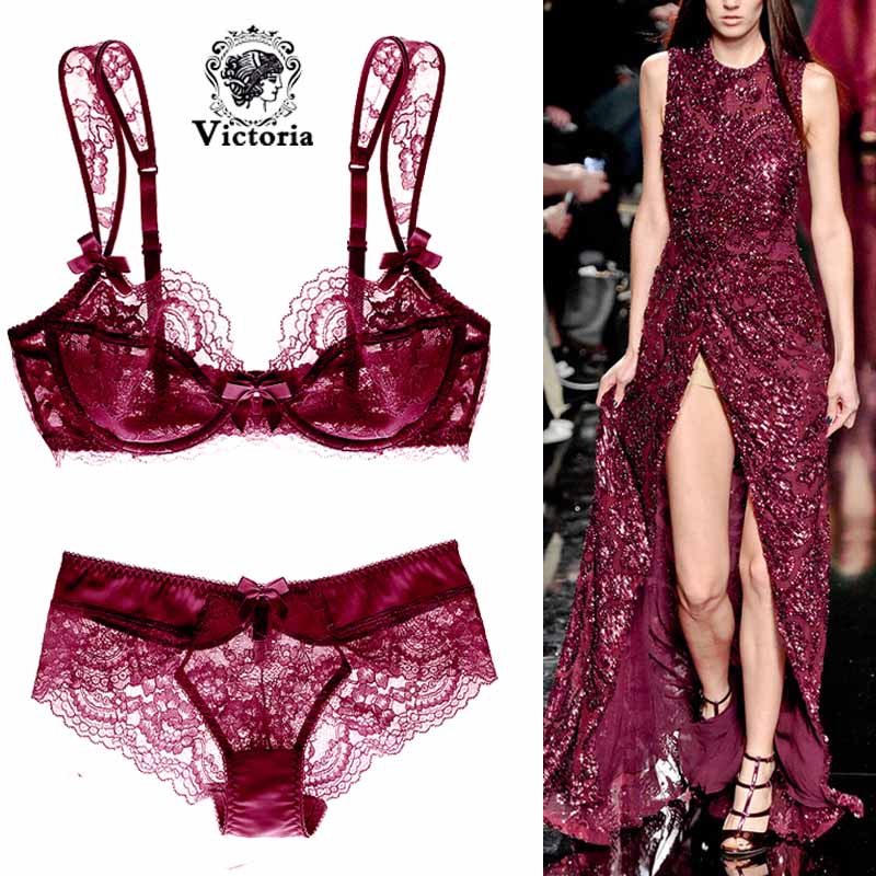 的性感蕾丝文胸套装超薄款红色透明情趣胸罩大码秘密内衣优惠券