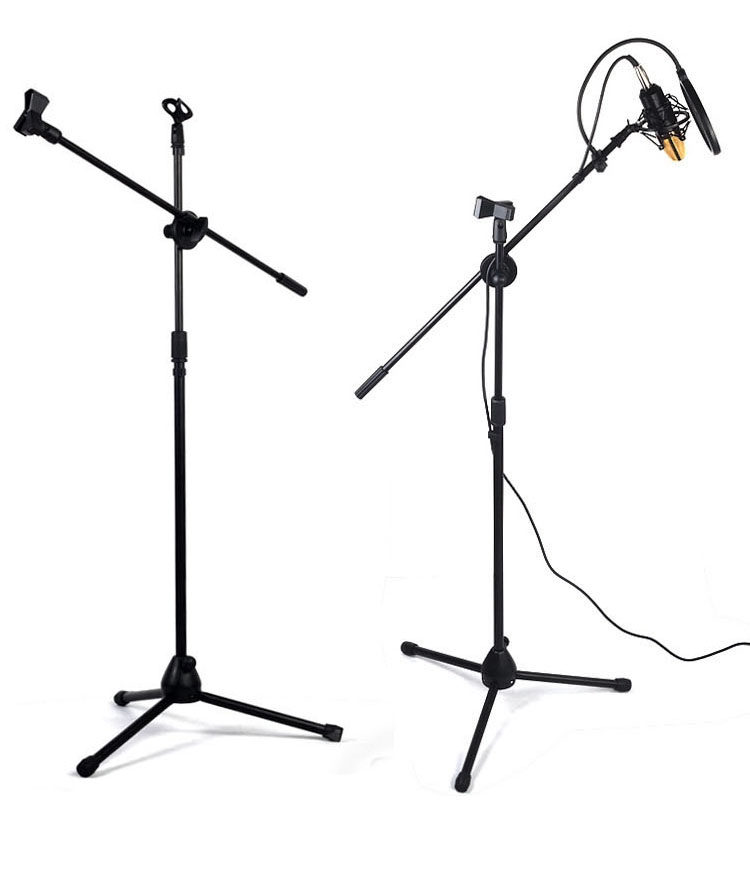 电容麦克风话筒支架落地式专业麦克风支架金属三脚架舞台演出麦架