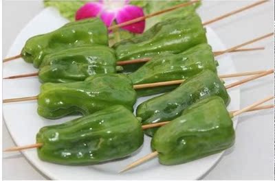 青椒6串 烧烤食材配送 bbq服务 森林人森林公园烧烤食材半成品