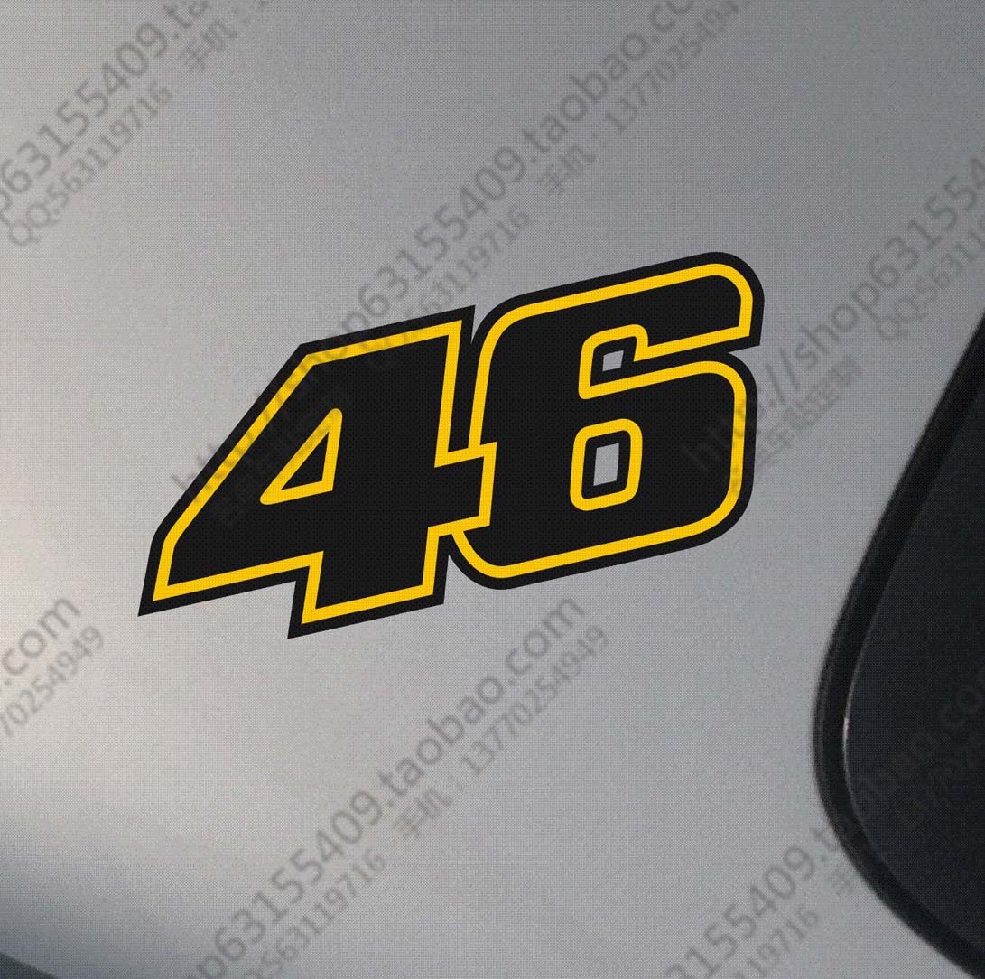 agv头盔贴纸_46罗西 agv头盔镜片贴 反光贴纸 号码车贴 数字贴纸 罗西