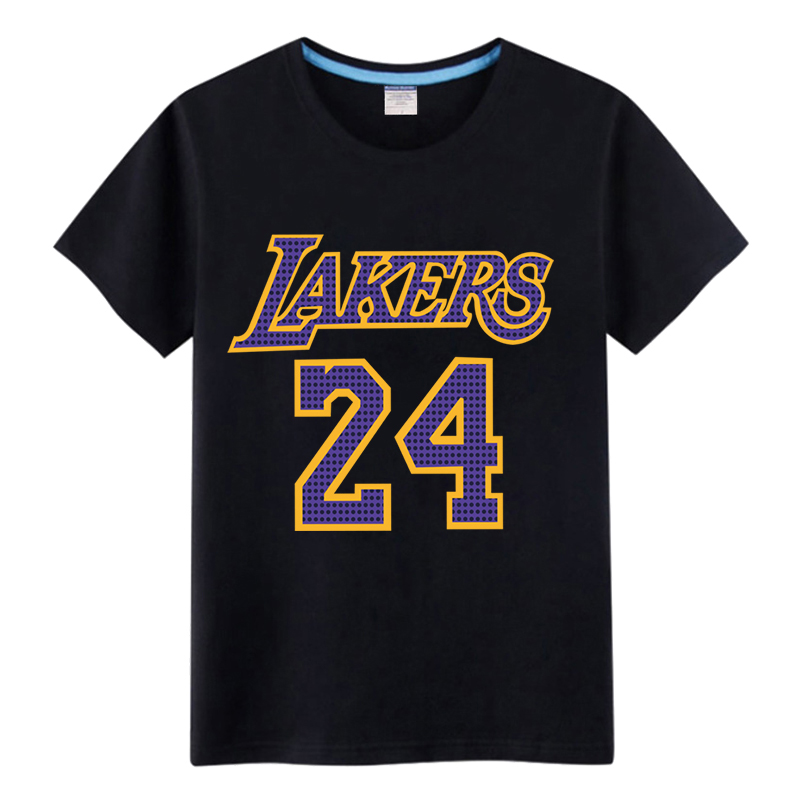 特价科比球衣短袖_夏季衣服男湖人队kobe科比24号短袖t恤球衣蓝球服