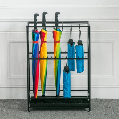 办公雨伞架公司收纳架简约折叠放伞架子落地式酒店大堂框架雨伞桶