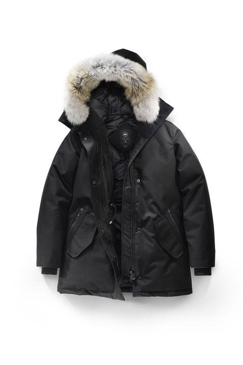 加拿大代购 canada goose cannington 黑色狼毛黑标羽绒服
