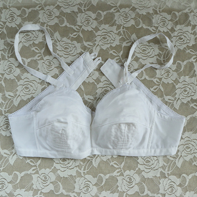 古今正品内衣中老年文胸全棉前后边扣布文胸无痕无钢圈薄款胸罩