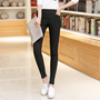 显瘦九分小脚高腰女裤春季外穿休闲打底裤大码弹力黑色铅笔长裤子