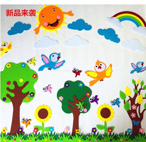 淘宝幼儿园墙面装饰画小学教室板报布置儿童房墙贴可移除大树套装包邮