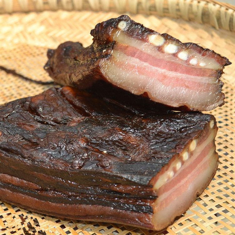 农家口味烟熏腊肉500g湖南特产柏枝烟熏五花肉 柴火烟熏腊肉
