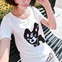 天晴家春夏装女装上衣 韩版链条狗狗韩范潮学生纯棉短袖T恤H5