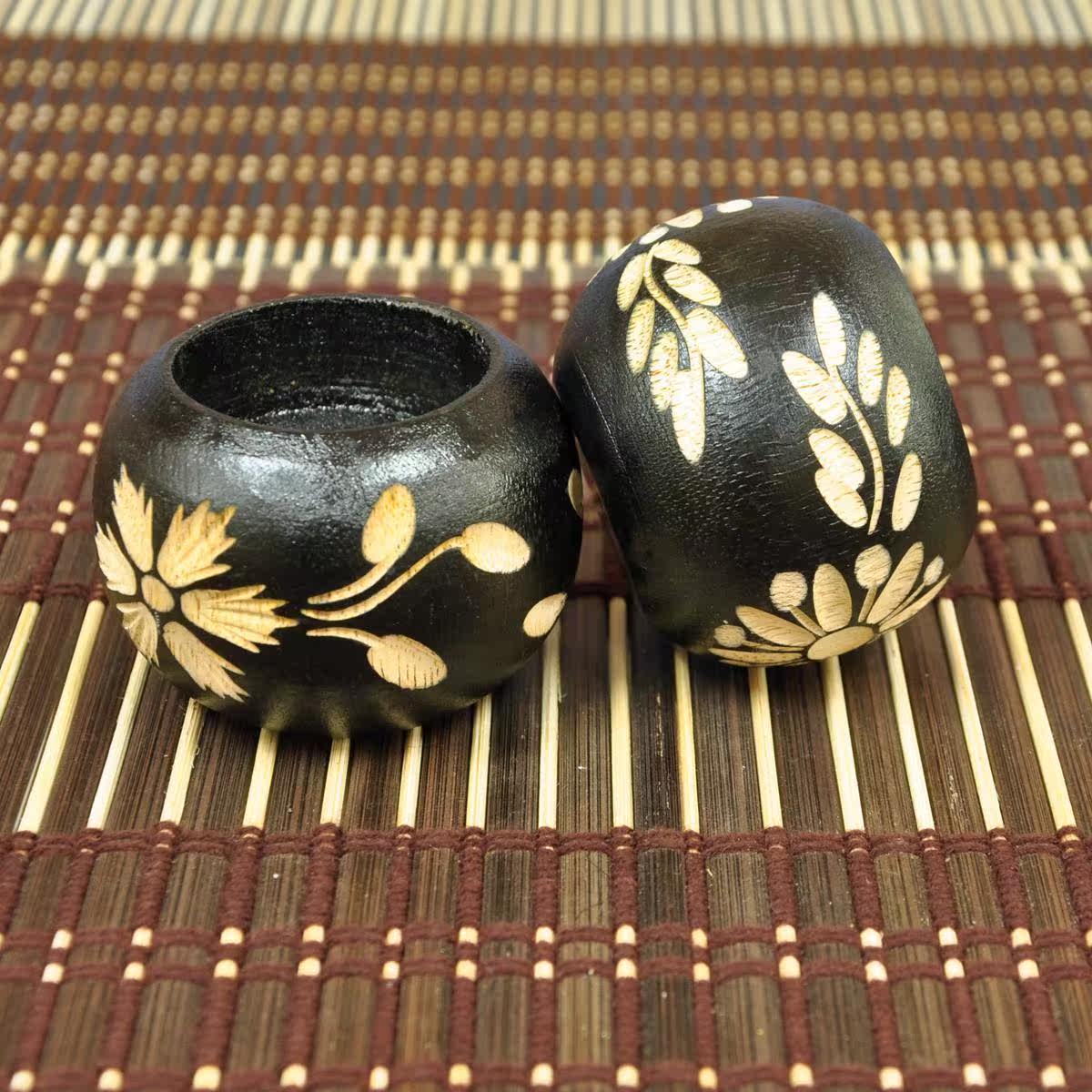 泰国旅游纪念品_球形刻花实木烛台送香蜡泰国旅游纪念品工艺品会所