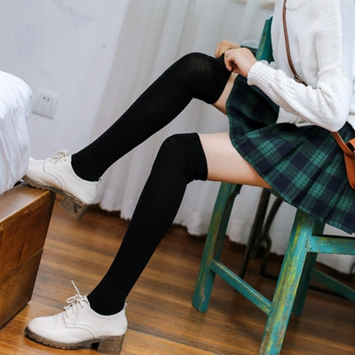 半截袜子过膝袜女士韩国高筒袜春夏季薄款纯棉韩版日系学生长腿袜