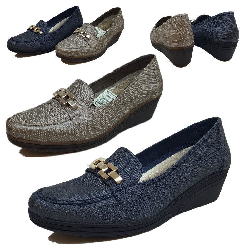 2015春夏款 24小时24hrs女鞋 西班牙进口 浅口坡跟牛皮单鞋 22473