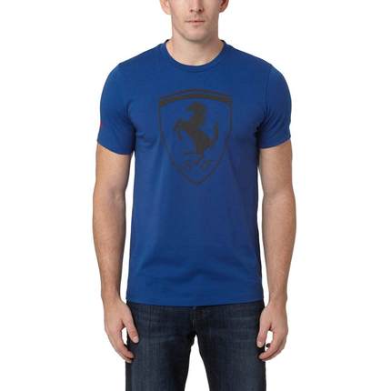 美国直邮ferrari/法拉利15243 纯棉不对称条纹柔软短袖圆领t恤男_7折