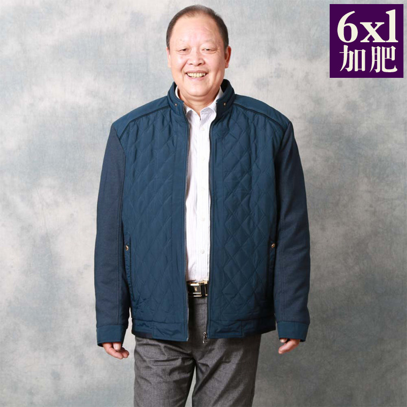 中年 加肥加大_秋冬款中老年加肥加大码立领加厚夹克中年男胖人肥佬
