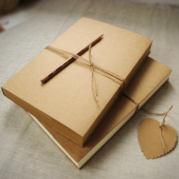 热销裸装本_16k裸装本 空白复古牛皮纸厚速写本拙木