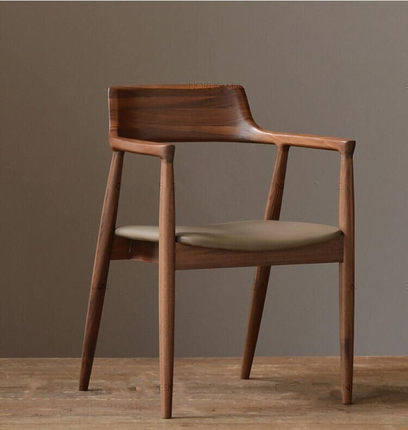 天鸥实木椅子餐椅家用原木办公椅靠背椅书房带扶手饭椅电脑椅子