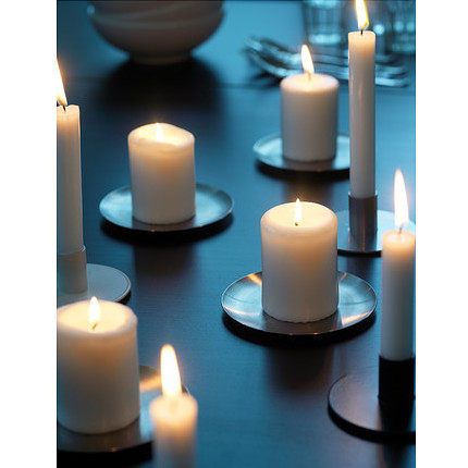 温馨宜家ikea格莱马无香小圆烛装饰用求婚蜡烛烛光晚餐用蜡_7折现价5.