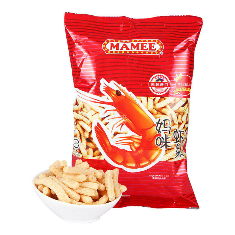 马来西亚进口食品mamee妈咪虾条80后七夕怀旧零食特产小吃膨化60g