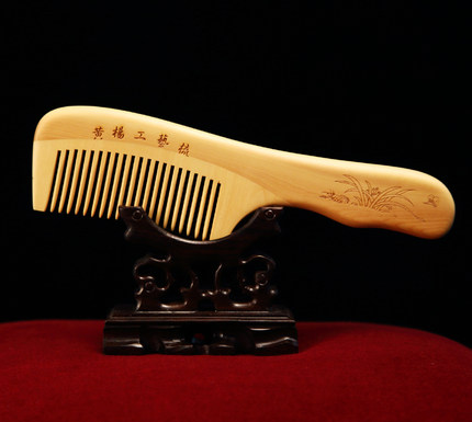 白象牌常州梳篦天然黄杨整木密细齿梳子木梳按摩直发刻字不起静电_7折