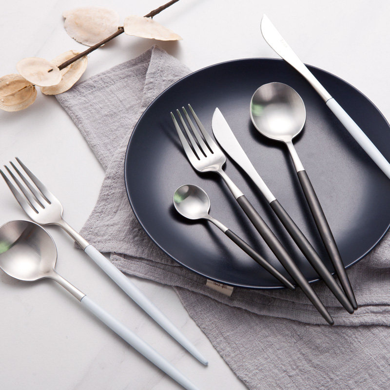 热销餐具套装 西式_创意不锈钢刀叉勺西餐餐具套装304刀叉牛排刀叉