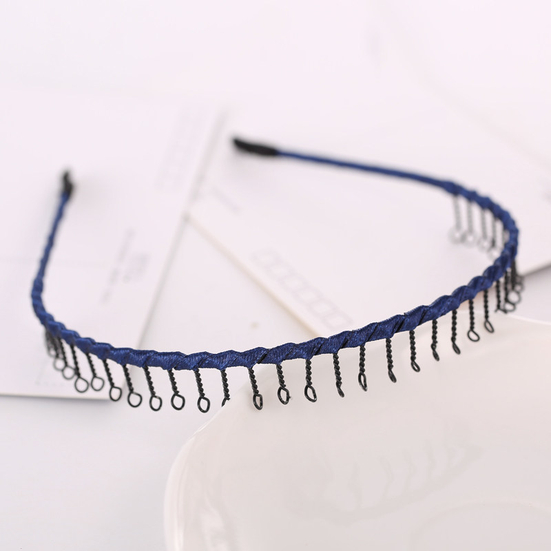 韩国发饰铁丝发箍 韩版金属黑色头箍女 防滑带