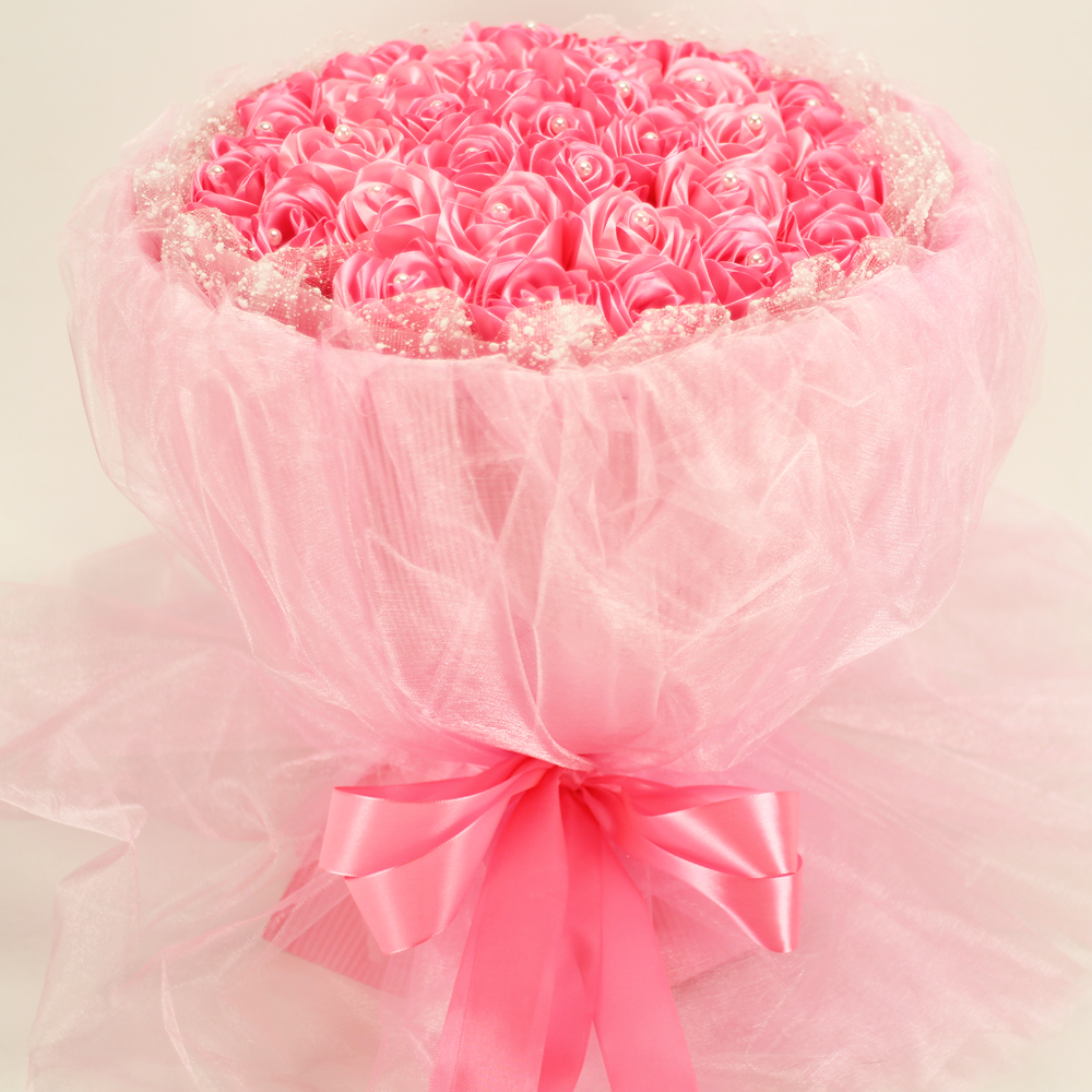 特价丝带花diy材料包_丝带玫瑰花束 材料包 diy手工制作套装彩带绸带