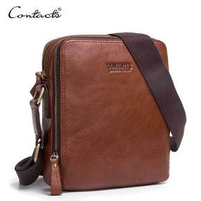 男士单肩包头层牛皮巴宝莉